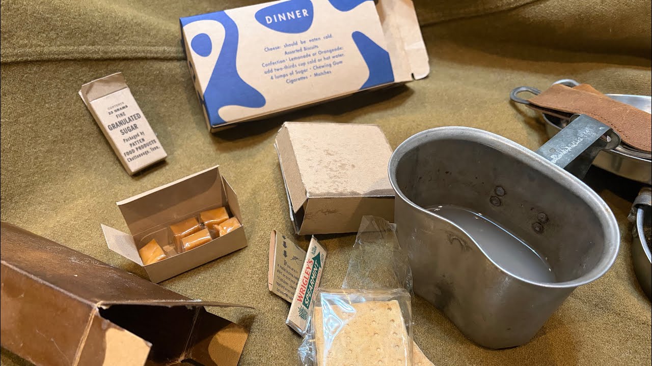 Eating a WW2 US Army Dinner K Ration - Reproduction by Hero Rations