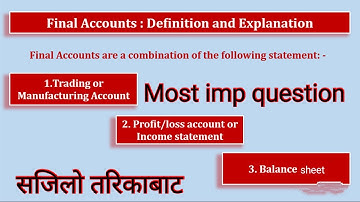 सजिलो तरिकाबाट Final Account-Grade XII //NEB model question no.7