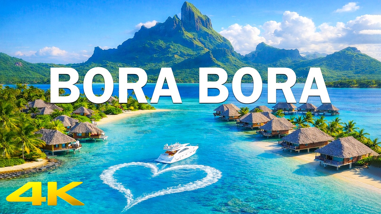 Bora Bora 4K | Paradise Overwater Villas & Crystal Blue Lagoons | Deep House Chill