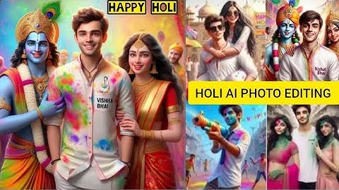 Krishna ke Sath Holi 3D Image Kaise Create Kare | Holi AI Image Eaditing | Holi Image Create Bing