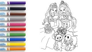 How to Color Barbie Princess - Coloring Book Page