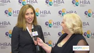 Cortney Dominianni-Smith of Bayer on the 2017 HBA Woman of the Year red carpet
