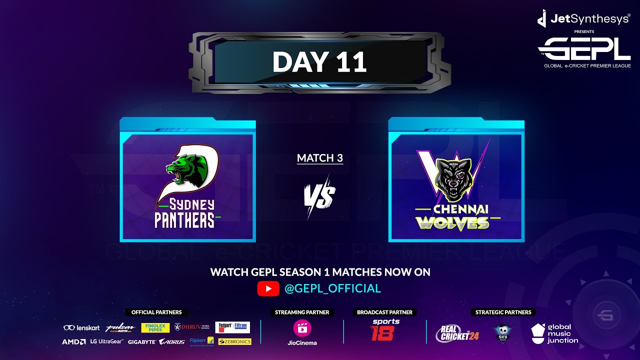 GEPL Season 1 Match 54 Sydney Panthers vs Chennai Wolves