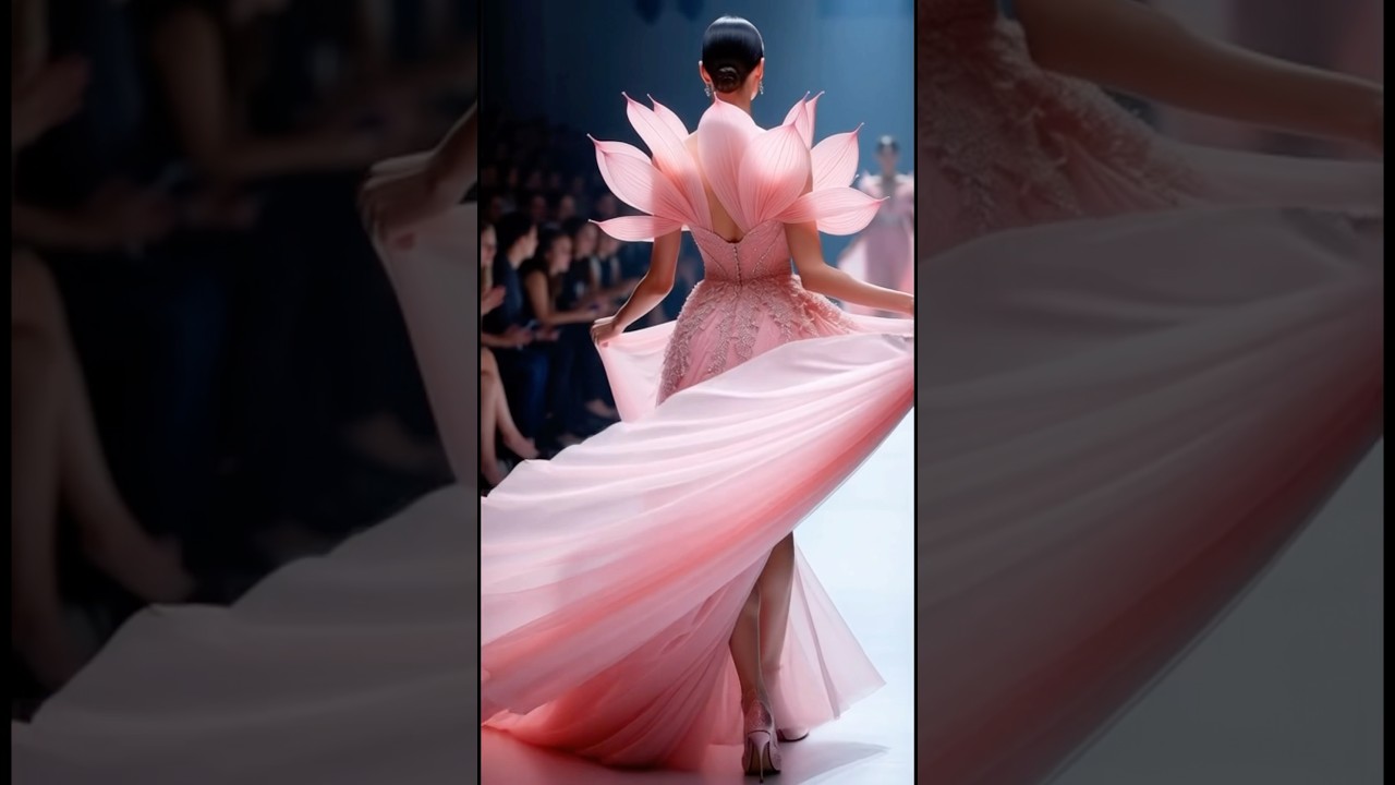 Lotus Pink Couture ✨ AI Digital Runway Dress