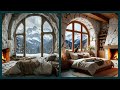 Домик в горах / Уютная спальня от нейросетей / A cozy bedroom 🏔️