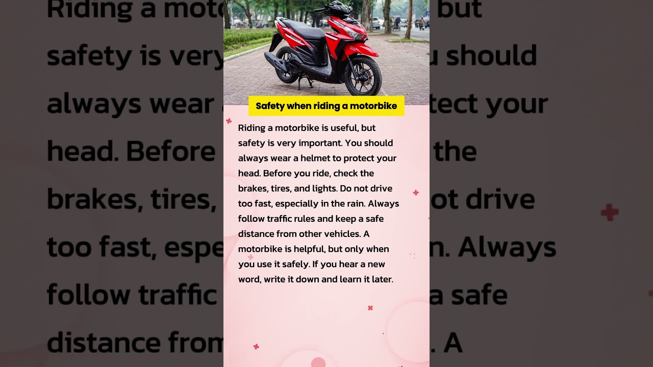 Safety when riding a motorbike 
