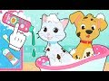 BEBES ALEX Y LILY Preparan una sesión de baños y SPA a sus mascotas 🐱🐶🐰 Dibujos para niños