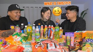 trying EXOTIC snacks from all over the world!!!! 🌎💦🤯🥵