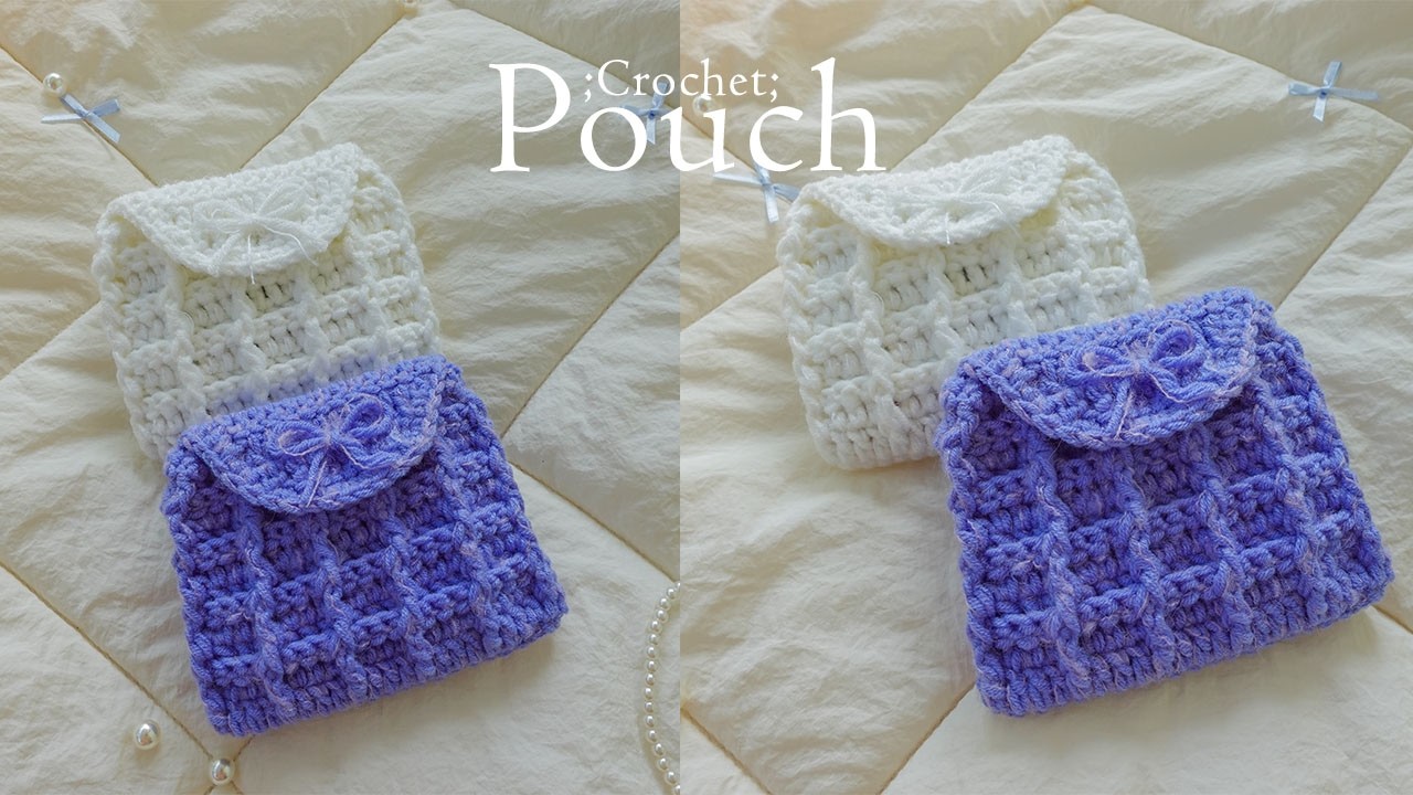 Crochet Waffle Pouch✨ Hướng dẫn móc túi mini đựng đồ makeup họa tiết waffle siêu xinh✨ Vyvascrochet