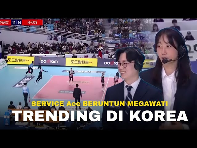 Langsung Jadi Trending di KOREA !! Saat Service Ace Beruntun Megawati Mengacaukan Strategi HI-PASS class=