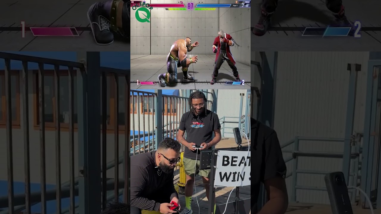 Security Guard Challenges @Punkdagod in a 1v1! #streetfighter #sf6 #fgc #fightinggames #shorts