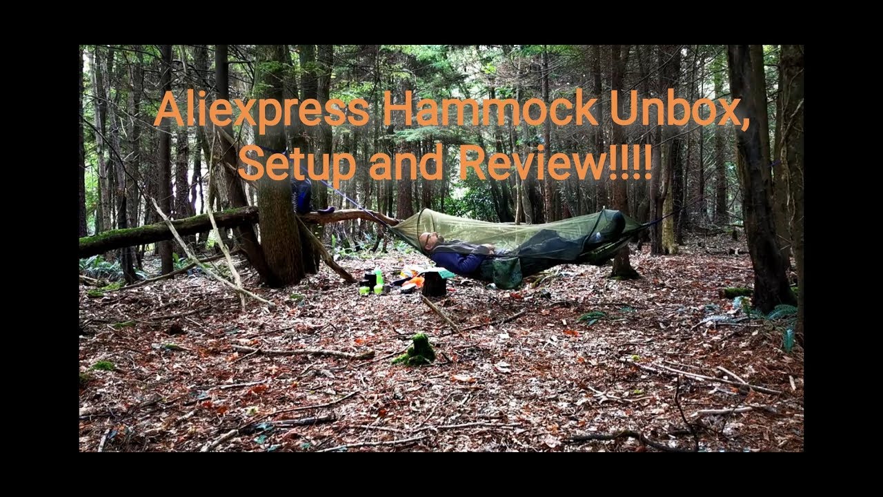AliExpress Hammock unboxing, setup, and review in the woods in HD