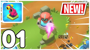 Tower Defense Merge Game - Merge Tower Bots - Gameplay Walkthrough Part 01 (iOS, Android)