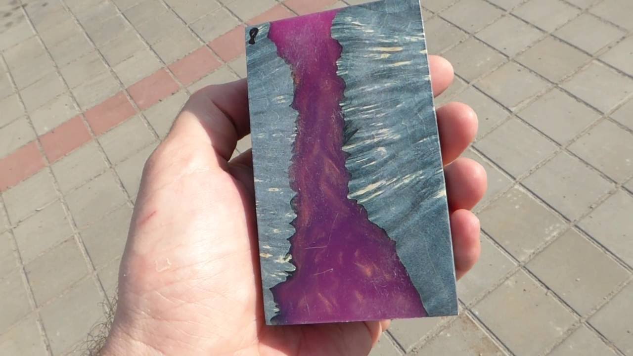 Hybrid stabilized maple burl  - resin changes color on the degree of illumination 