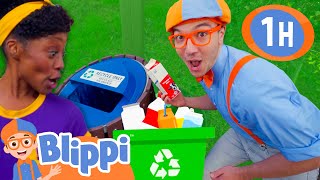 Blippi and Meekah Learn About Recycling | 1 Hour of Blippi Full Episodes | Moonbug Kids - Color Time