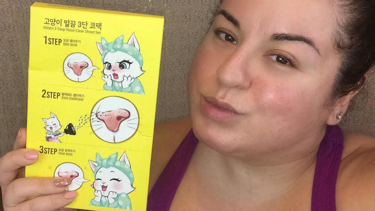 K Beauty Skincare | Kitten 3-Step Nose Clear Sheet Set | Does it Really Work???