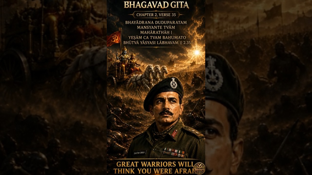 2 .35 English - People Will Believe That You Ran Away in Fear | Bhagavad Gita Shlok 2.35 in English