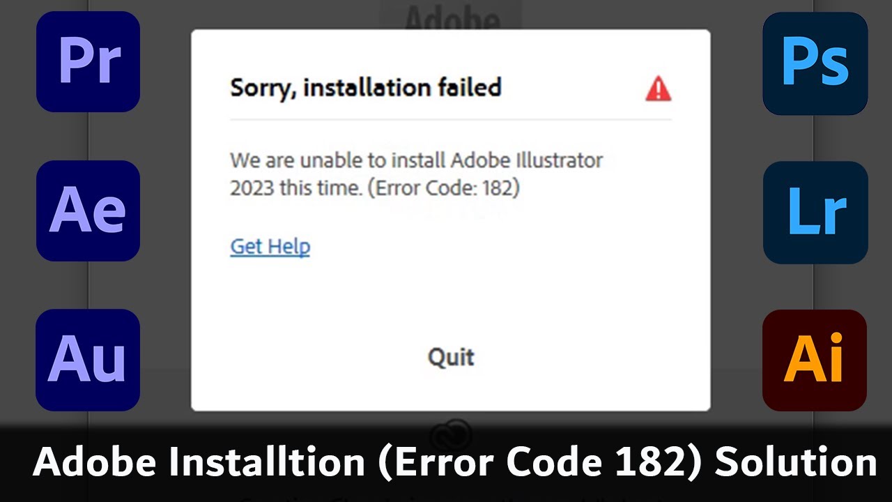 Adobe Installtion Error Code 182 Solution Adobe Creative Cloud YouTube Adobe Installtion Error Code 182 Solution Adobe Creative Cloud YouTube