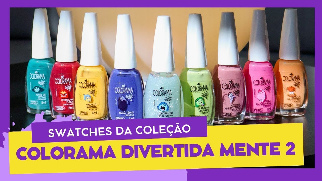 Swatches da nova coleção de esmaltes Colorama Divertida Mente 2! - YouTube