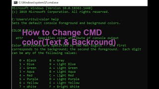 How to Change Colours in Command Prompt in Windows || CMD color change