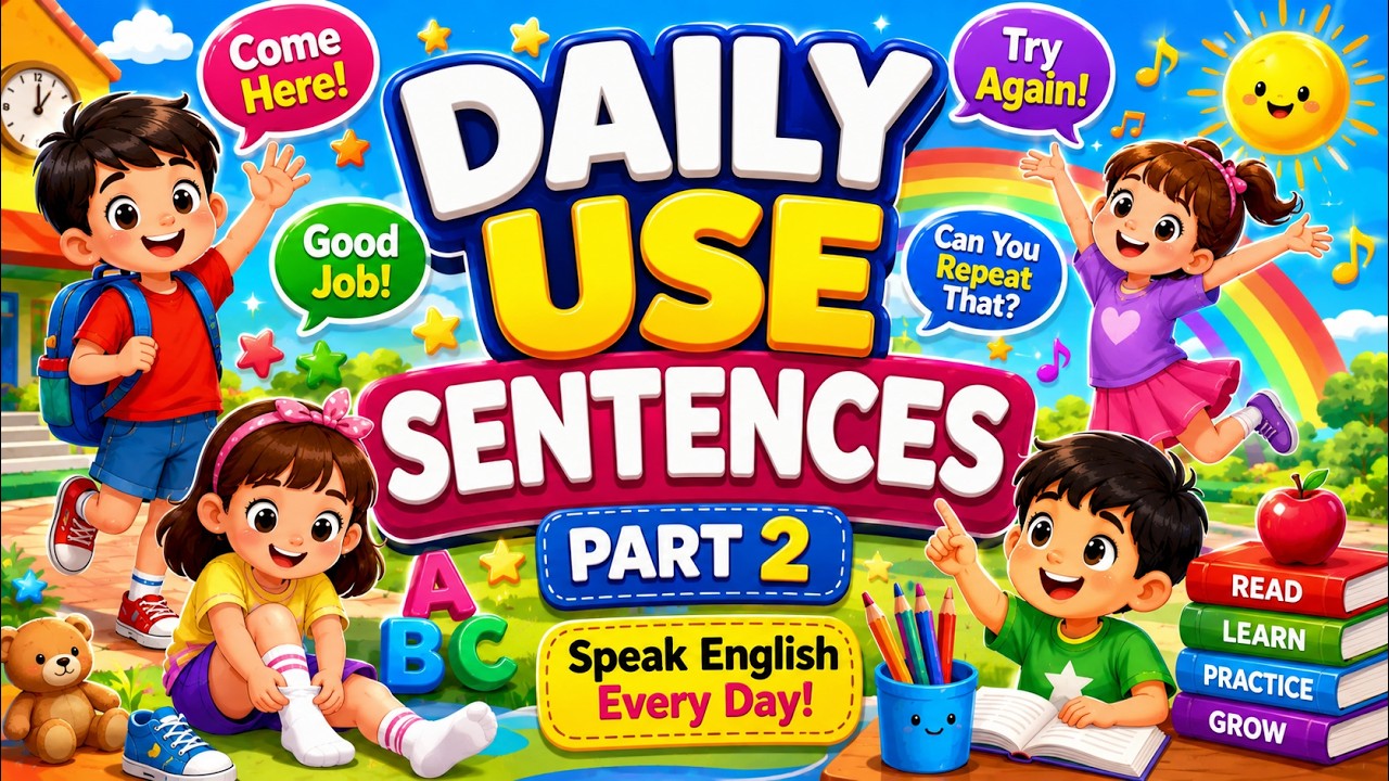 Daily Use Sentences for Kids Part 2|Learn English Speaking Easily ...