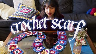 Crochet a Granny Square Scarf with me!