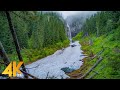 4K Amazing Nature Scenery & Waterfall Sounds - Comet Falls in Slow Motion, Mount Rainier Area