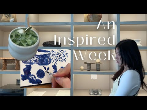 relaxing draw with me at a coffee shop 🍵 finding inspiration - art museum, gallery