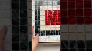 Full Square Frame Marble & Red Glass Mosaic Tiles | White, Green & Red Combination Design News