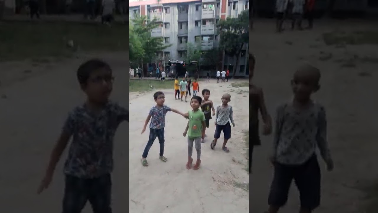 Drone Flying. DM107. Remote control quadcopter / Drone