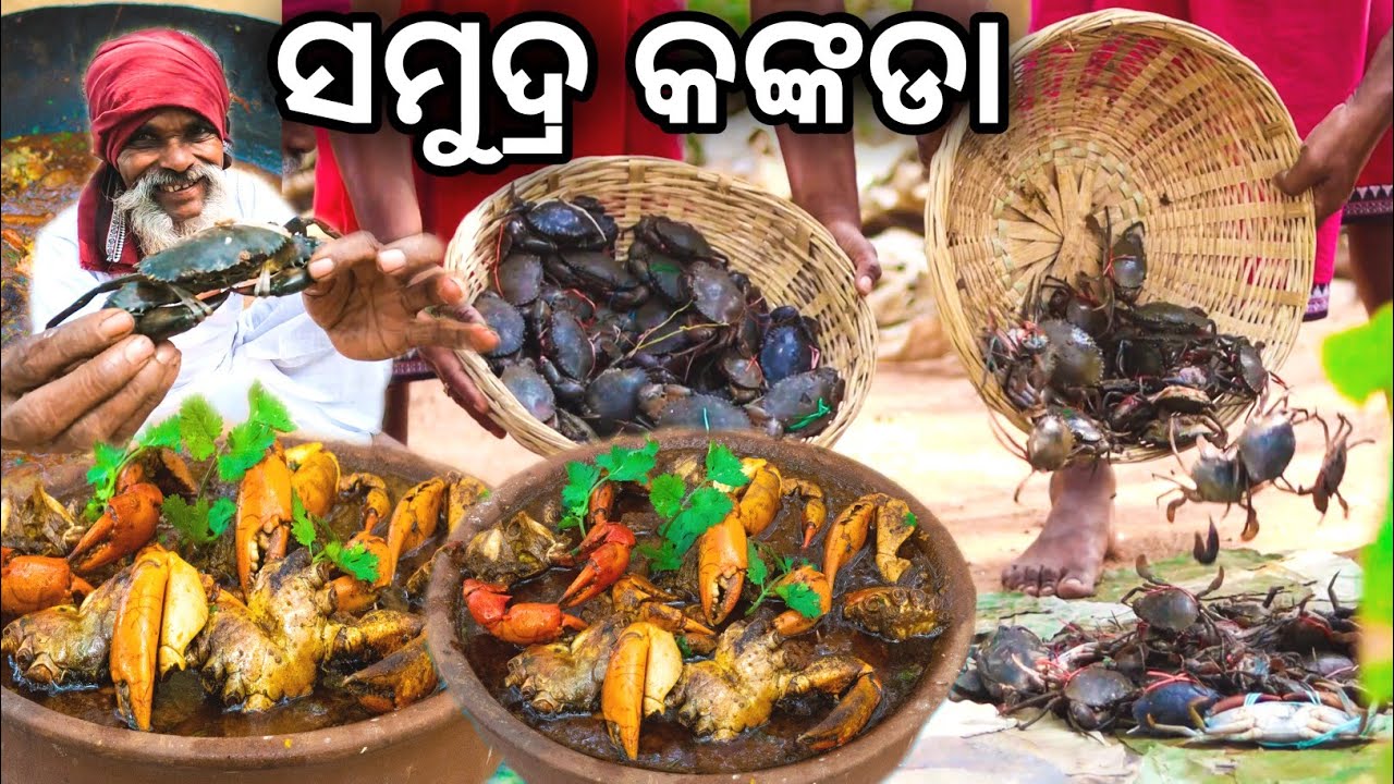 ସମୁଦ୍ର କଙ୍କଡା ଝୋଳ🦀SEA CRAB CURRY Recipe Cooking for Children at Rural Village || Crab recipe || Crab