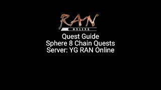 RAN Online Sphere 8 Quest Guide