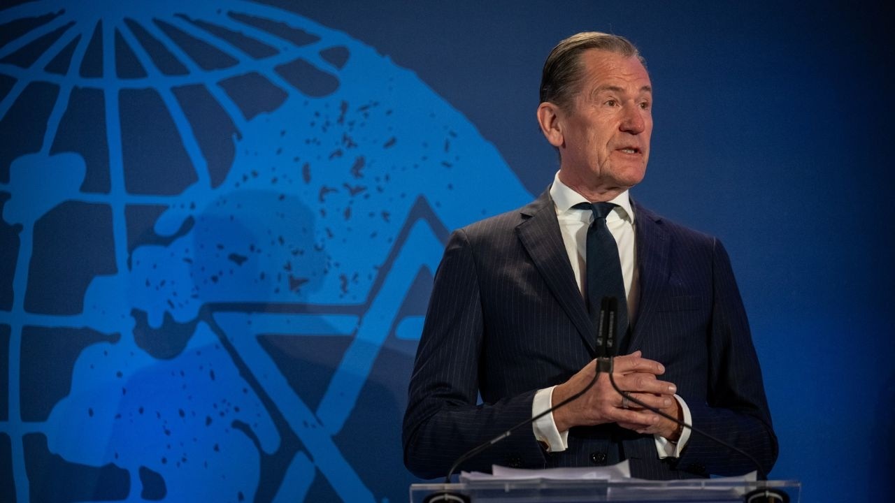 Mathias Döpfner, CEO of Axel Springer SE, addresses WJC Governing Board in Geneva