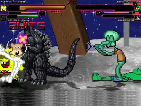 SpongeBob and Godzilla vs Aardvark and Wile E. Coyote