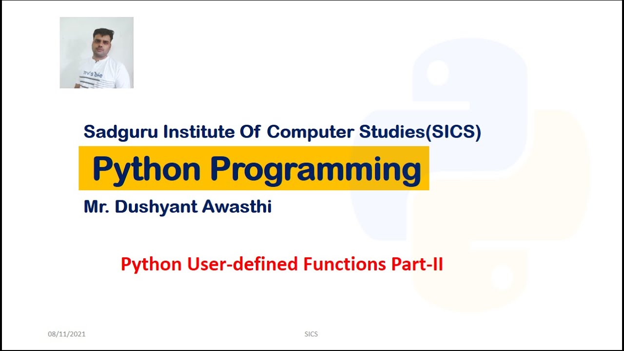 Python User Defined Functions Part II - YouTube