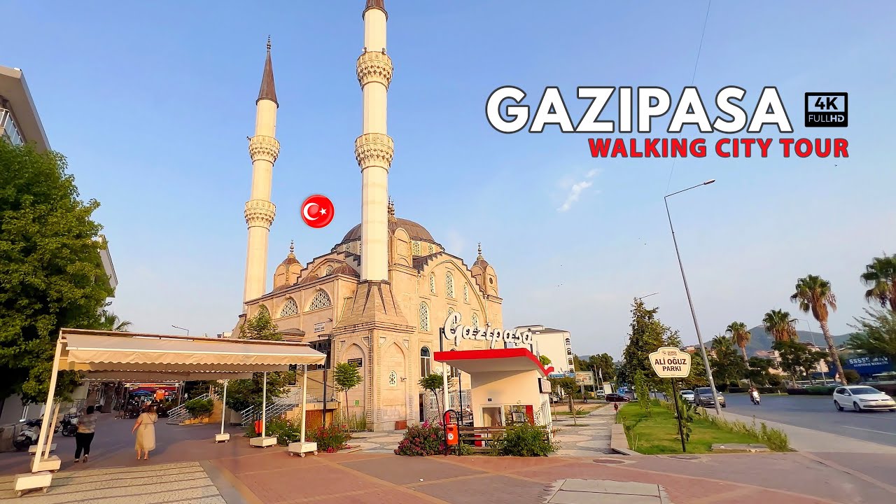 GAZIPASA 🇹🇷 Walking city tour [4K] REAL Türkiye 2023 #travel #walkingtour #4kwalk #gazipaşa