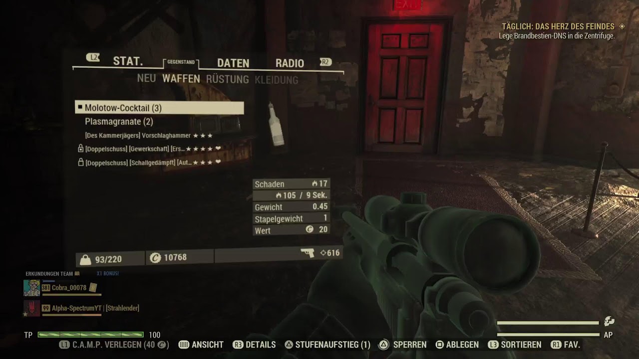 Fallout 76 Mission mit Links schaffen