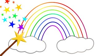 Leer om een regenboog te tekenen voor kinderen! Kan jij het vallende hartje vinden?