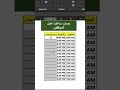 حساب ساعات العمل Excel للموظفين Shorts 