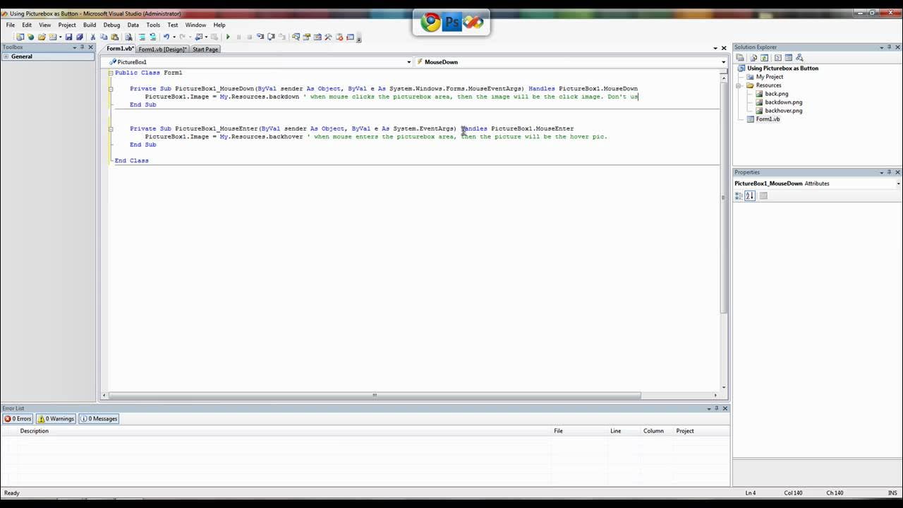 Visual Basic - How to use a Picturebox as a button - YouTube