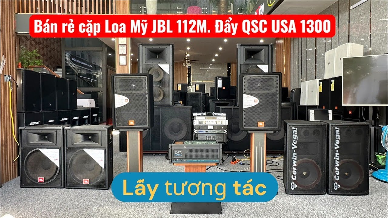 Bán rẻ đôi loa Mỹ JBL JRX 112M . Thanh lí Đẩy QSC USA 1300. 16 sò