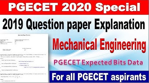 PGECET Previous Question paper explanation for all AP & TS  aspirants by SRINIVASMech