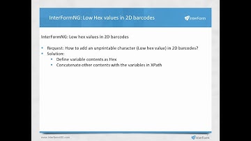 InterFormNG: Hex values in 2D barcodes