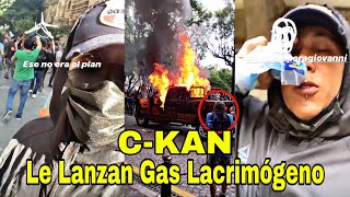 C-Kan En Protesta de Jalisco, LE LANZAN GAS LACRIMÓGENO y Regala Cubrebocas
