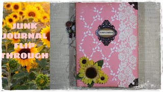 Floral Vintage JUNK JOURNAL FLIP THROUGH  Sunflowers  🌻🌻🌿