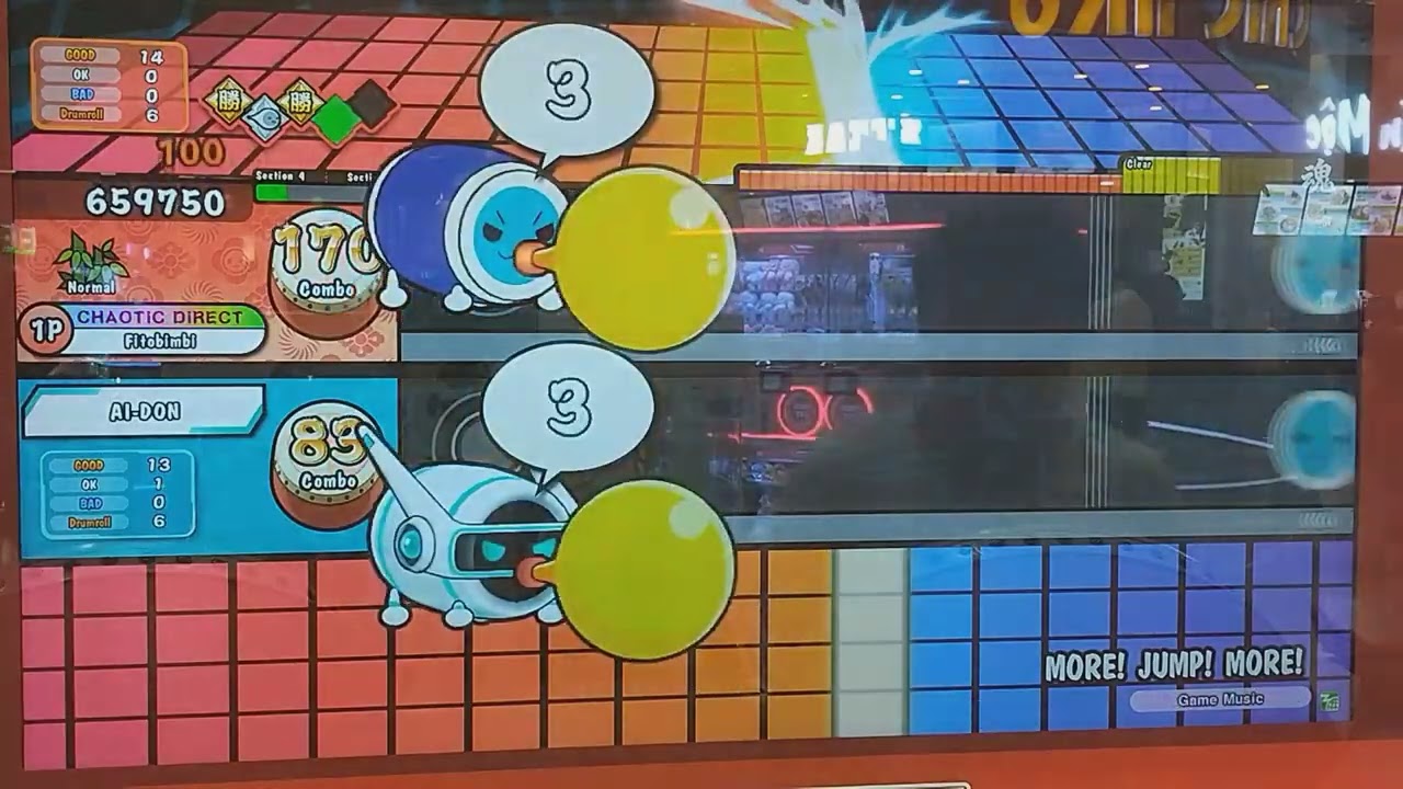 Taiko no Tatsujin(太鼓の達人)-モア！ジャンプ！モア！Normal Full combo(AI Battle)