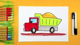 Как нарисовать МАШИНУ - ГРУЗОВИК учимся рисовать с детьми Как нарисовать МАШИНУ - ГРУЗОВИК учимся рисовать с детьми