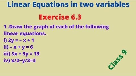 Linear equations in two variables Exercise 6.3 Problem number 1/ Linear Equations in two variables