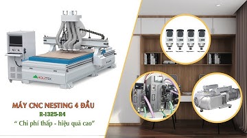 HOLZTEK. MÁY CNC TRUNG TÂM ROUTER NESTING 4 đầu trục cắt khoan Ván làm nội thất công nghệ 4.0 giá rẻ