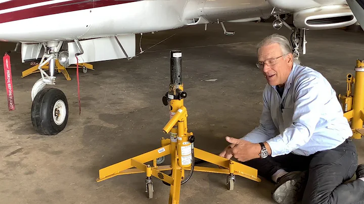 How to jack up a Beechcraft Duke aircraft tutorial